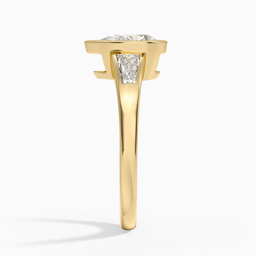 Hayes Three Stone Baguette Diamond Ring (1/2 ct. tw.) Yellow Gold 18k Pear Engagement Ring