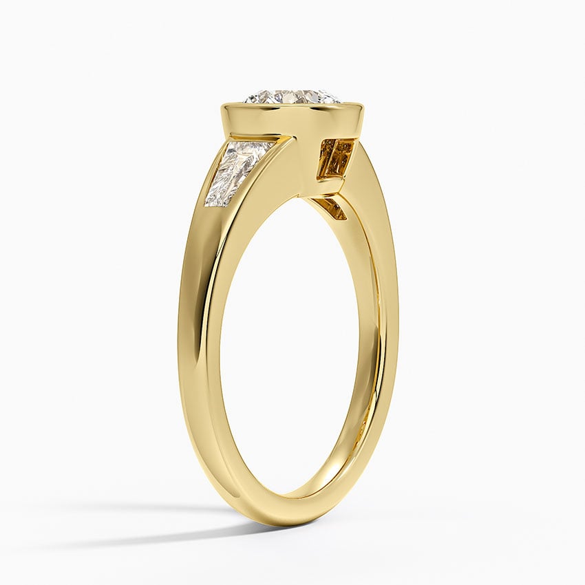 Hayes Three Stone Baguette Diamond Ring (1/2 ct. tw.) Yellow Gold 18k Round Engagement Ring