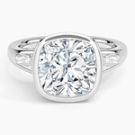 Hayes Three Stone Baguette Diamond Ring (1/2 ct. tw.) Platinum Cushion Engagement Ring