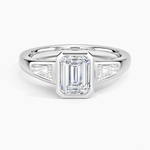 Hayes Three Stone Baguette Diamond Ring (1/2 ct. tw.) Platinum Emerald Engagement Ring