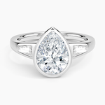 Hayes Three Stone Baguette Diamond Ring (1/2 ct. tw.) Platinum Pear Engagement Ring