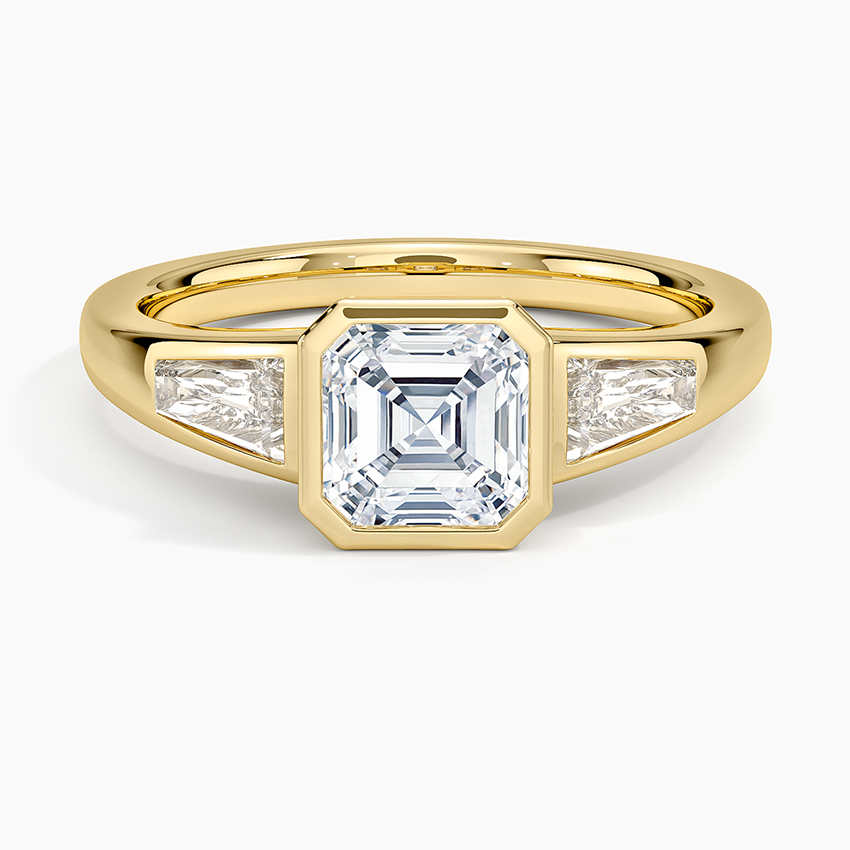 Hayes Three Stone Baguette Diamond Ring (1/2 ct. tw.) Yellow Gold 18k Asscher Engagement Ring