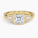 Hayes Three Stone Baguette Diamond Ring (1/2 ct. tw.) Yellow Gold 18k Asscher Engagement Ring