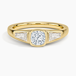 Hayes Three Stone Baguette Diamond Ring (1/2 ct. tw.) Yellow Gold 18k Cushion Engagement Ring
