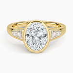 Hayes Three Stone Baguette Diamond Ring (1/2 ct. tw.) Yellow Gold 18k Oval Engagement Ring