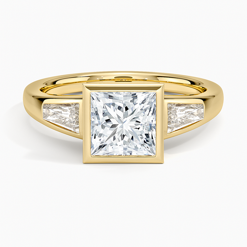Hayes Three Stone Baguette Diamond Ring (1/2 ct. tw.) Yellow Gold 18k Princess Engagement Ring