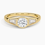Hayes Three Stone Baguette Diamond Ring (1/2 ct. tw.) Yellow Gold 18k Round Engagement Ring