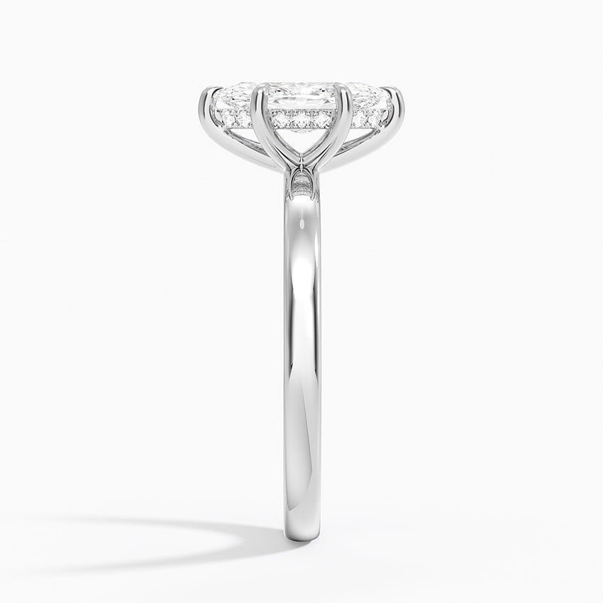 Audrey Perfect Fit Hidden Halo 2mm Diamond Ring Platinum Marquise Engagement Ring