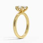 Audrey Perfect Fit Hidden Halo 2mm Diamond Ring Yellow Gold 18k Marquise Engagement Ring