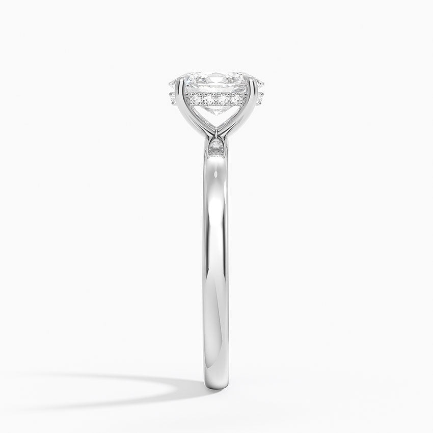 Audrey Perfect Fit Hidden Halo 2mm Diamond Ring Platinum Oval Engagement Ring