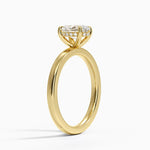 Audrey Perfect Fit Hidden Halo 2mm Diamond Ring Yellow Gold 18k Oval Engagement Ring