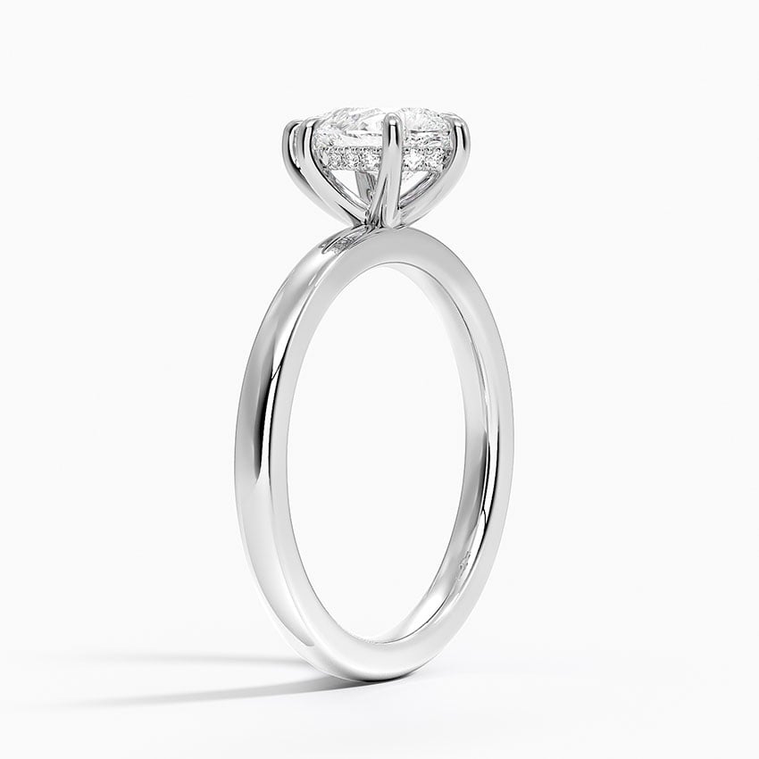 Audrey Perfect Fit Hidden Halo 2mm Diamond Ring Platinum Pear Engagement Ring