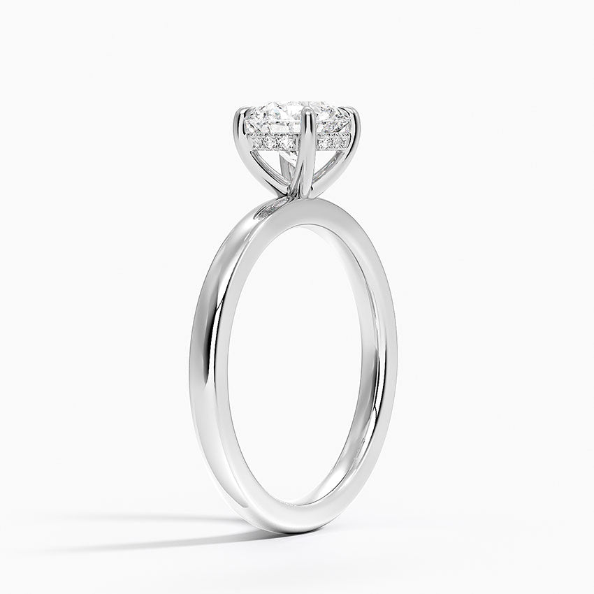 Audrey Perfect Fit Hidden Halo 2mm Diamond Ring Platinum Round Engagement Ring