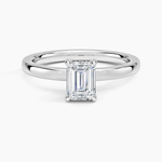Audrey Perfect Fit Hidden Halo 2mm Diamond Ring Platinum Emerald Engagement Ring