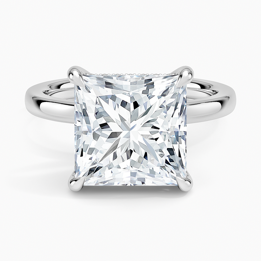 Audrey Perfect Fit Hidden Halo 2mm Diamond Ring Platinum Princess Engagement Ring