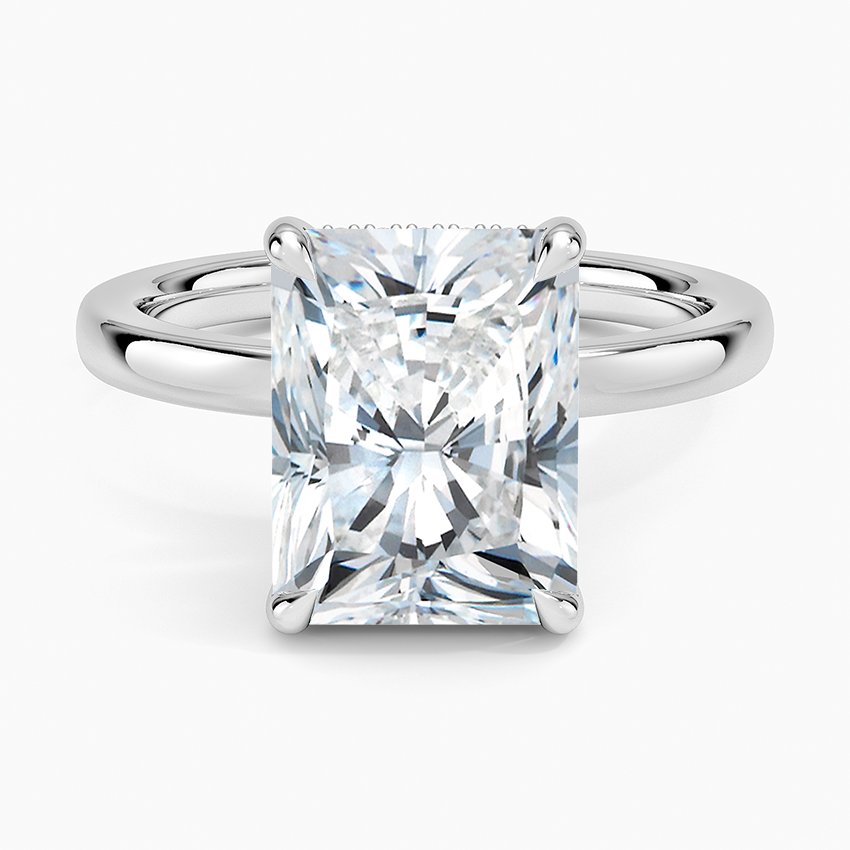 Audrey Perfect Fit Hidden Halo 2mm Diamond Ring Platinum Radiant Engagement Ring