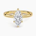 Audrey Perfect Fit Hidden Halo 2mm Diamond Ring Yellow Gold 18k Marquise Engagement Ring