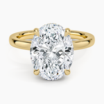 Audrey Perfect Fit Hidden Halo 2mm Diamond Ring Yellow Gold 18k Oval Engagement Ring