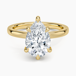 Audrey Perfect Fit Hidden Halo 2mm Diamond Ring Yellow Gold 18k Pear Engagement Ring
