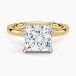 Audrey Perfect Fit Hidden Halo 2mm Diamond Ring Yellow Gold 18k Princess Engagement Ring
