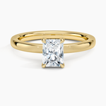 Audrey Perfect Fit Hidden Halo 2mm Diamond Ring Yellow Gold 18k Radiant Engagement Ring