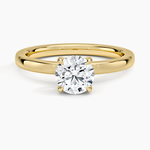 Audrey Perfect Fit Hidden Halo 2mm Diamond Ring Yellow Gold 18k Round Engagement Ring