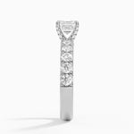 Ellora Half Coverage Diamond Ring Platinum Asscher Engagement Ring