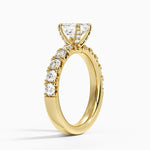 Ellora Half Coverage Diamond Ring Yellow Gold 18k Asscher Engagement Ring