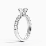 Ellora Half Coverage Diamond Ring Platinum Cushion Engagement Ring