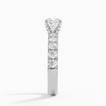 Ellora Half Coverage Diamond Ring Platinum Cushion Engagement Ring