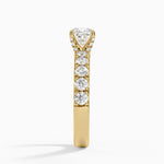 Ellora Half Coverage Diamond Ring Yellow Gold 18k Cushion Engagement Ring