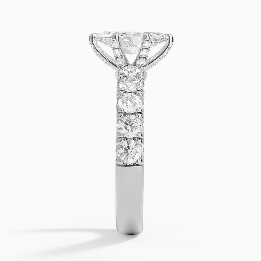 Ellora Half Coverage Diamond Ring Platinum Marquise Engagement Ring