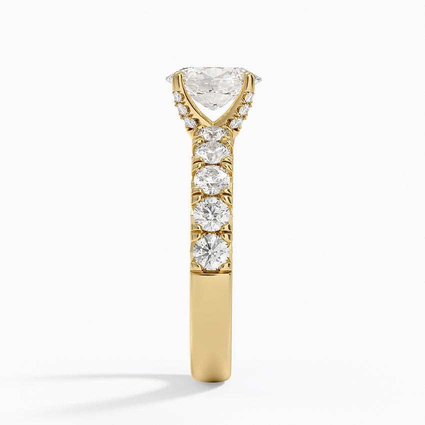 Ellora Half Coverage Diamond Ring Yellow Gold 18k Oval Engagement Ring