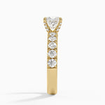 Ellora Half Coverage Diamond Ring Yellow Gold 18k Princess Engagement Ring