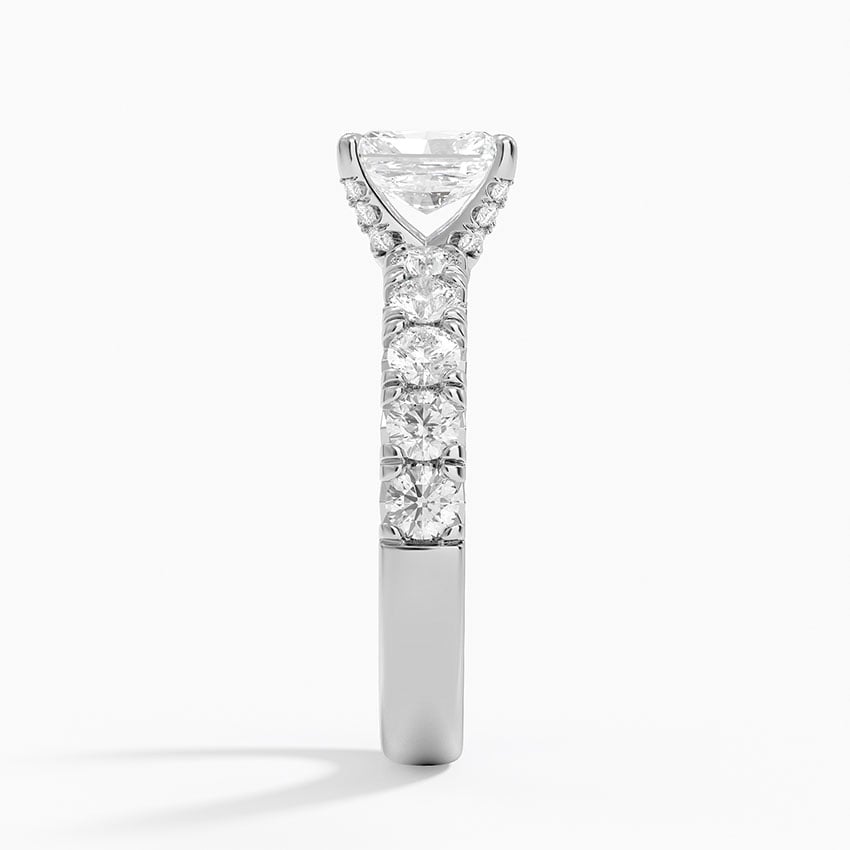 Ellora Half Coverage Diamond Ring Platinum Radiant Engagement Ring