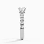 Ellora Half Coverage Diamond Ring Platinum Round Engagement Ring