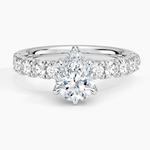 Ellora Half Coverage Diamond Ring Platinum Pear Engagement Ring