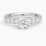 Ellora Three-Quarter Coverage Diamond Ring Platinum Round Engagement Ring