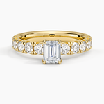 Ellora Half Coverage Diamond Ring Yellow Gold 18k Emerald Engagement Ring