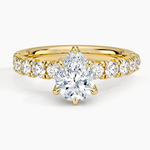 Ellora Half Coverage Diamond Ring Yellow Gold 18k Pear Engagement Ring