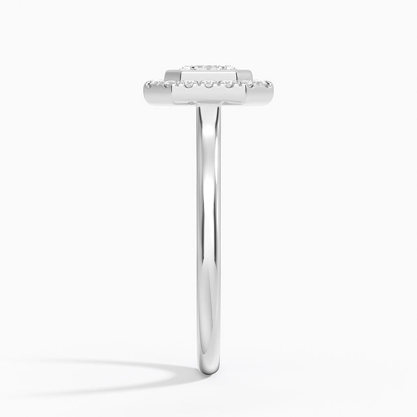 Bezel Halo Diamond Ring (1/4 ct. tw.) Platinum Asscher Engagement Ring