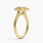 Bezel Halo Diamond Ring (1/4 ct. tw.) Yellow Gold 18k Asscher Engagement Ring