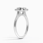 Bezel Halo Diamond Ring (1/4 ct. tw.) Platinum Cushion Engagement Ring