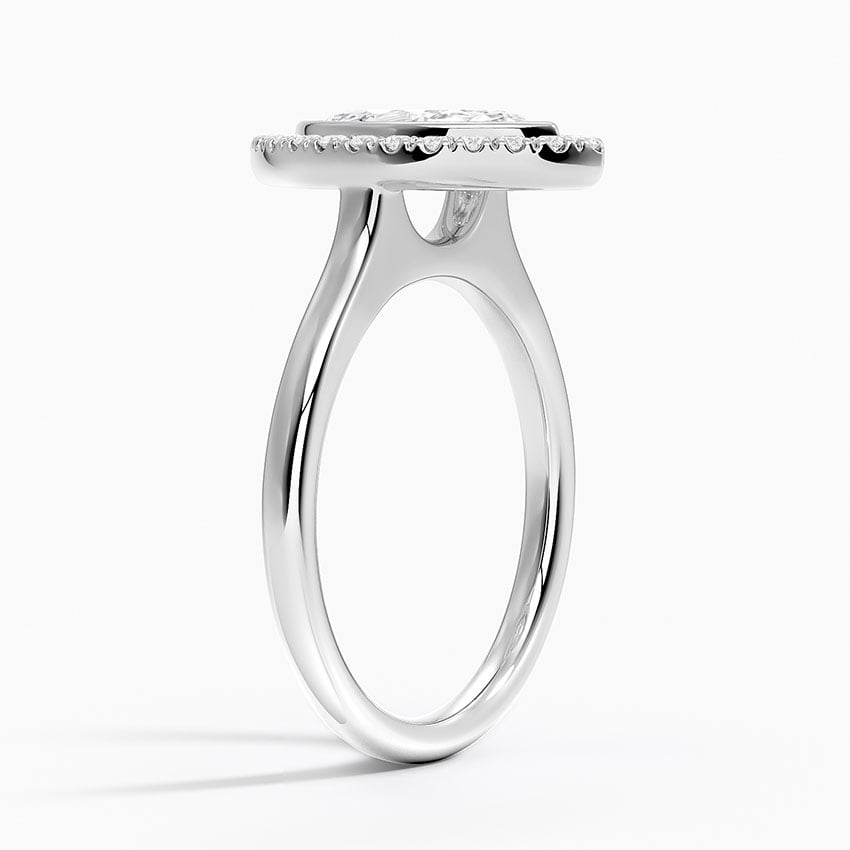 Bezel Halo Diamond Ring (1/4 ct. tw.) Platinum Marquise Engagement Ring