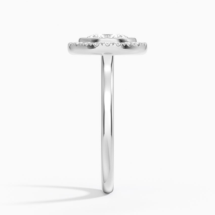 Bezel Halo Diamond Ring (1/4 ct. tw.) Platinum Oval Engagement Ring