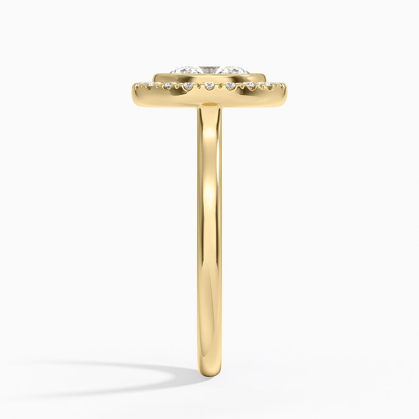 Bezel Halo Diamond Ring (1/4 ct. tw.) Yellow Gold 18k Oval Engagement Ring