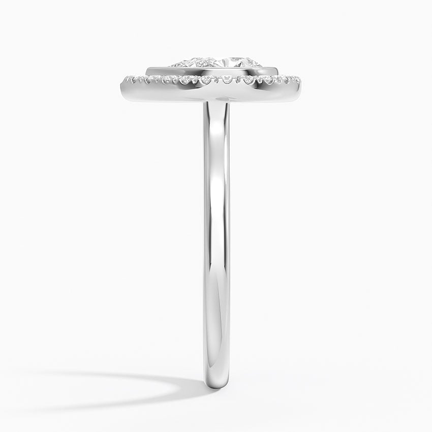 Bezel Halo Diamond Ring (1/4 ct. tw.) Platinum Pear Engagement Ring