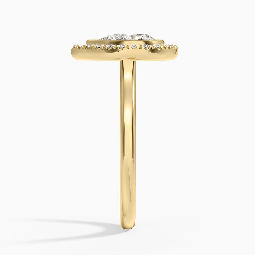 Bezel Halo Diamond Ring (1/4 ct. tw.) Yellow Gold 18k Pear Engagement Ring