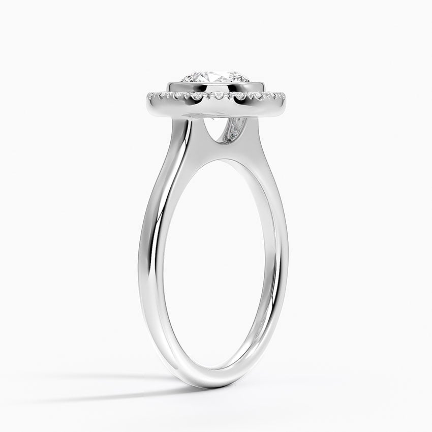 Bezel Halo Diamond Ring (1/4 ct. tw.) Platinum Round Engagement Ring