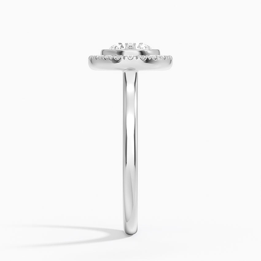 Bezel Halo Diamond Ring (1/4 ct. tw.) Platinum Round Engagement Ring